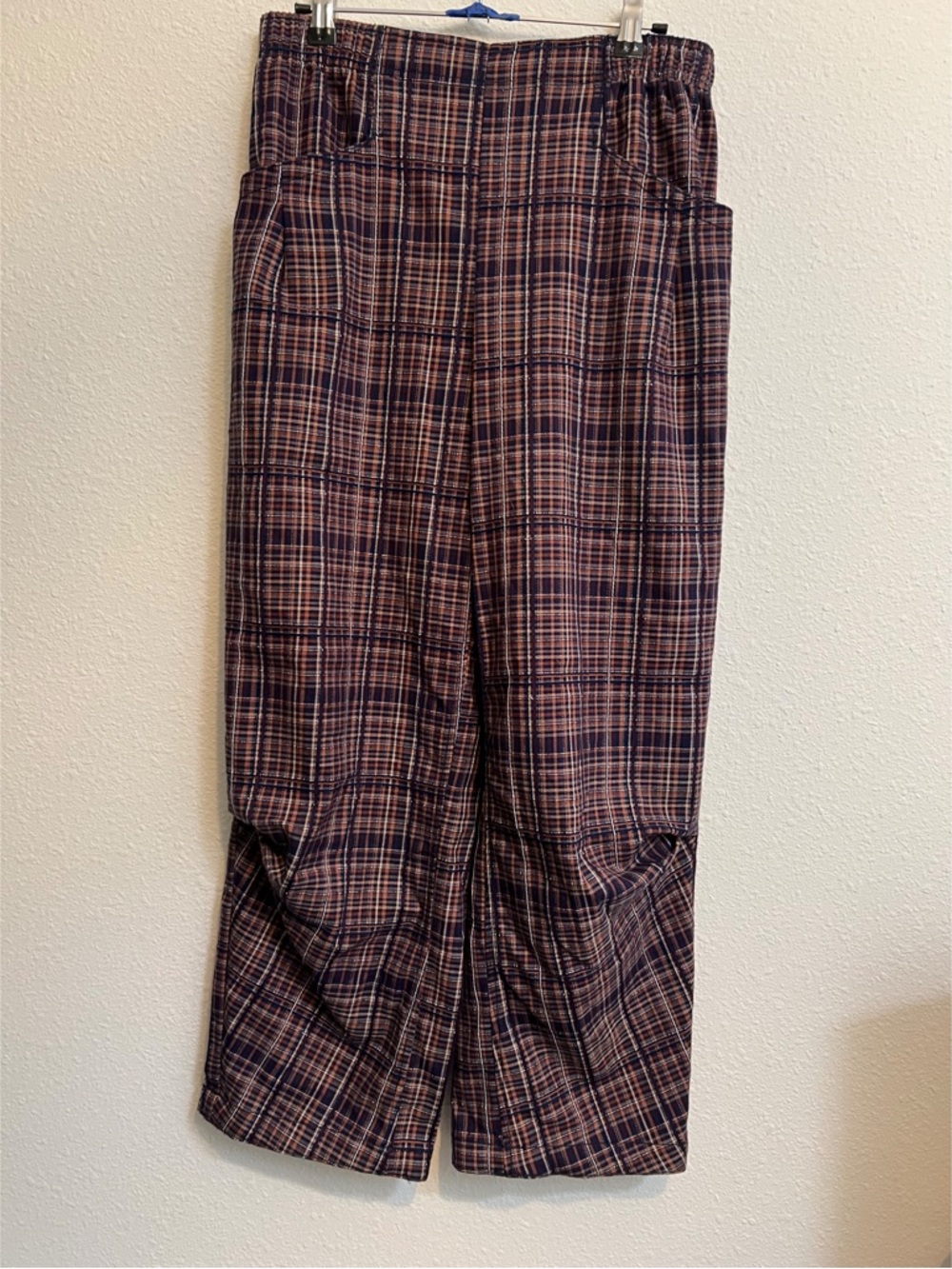 #808 Free People Nice Choice Pull-On Trousers in Navy Combo Small - Picture 5 of 13